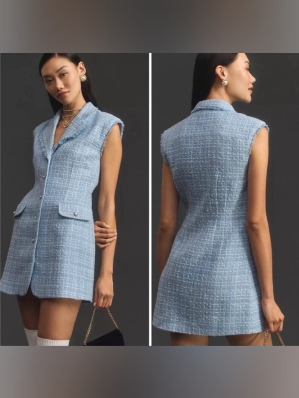 Anthro Maeve Powder Blue Mini Dress